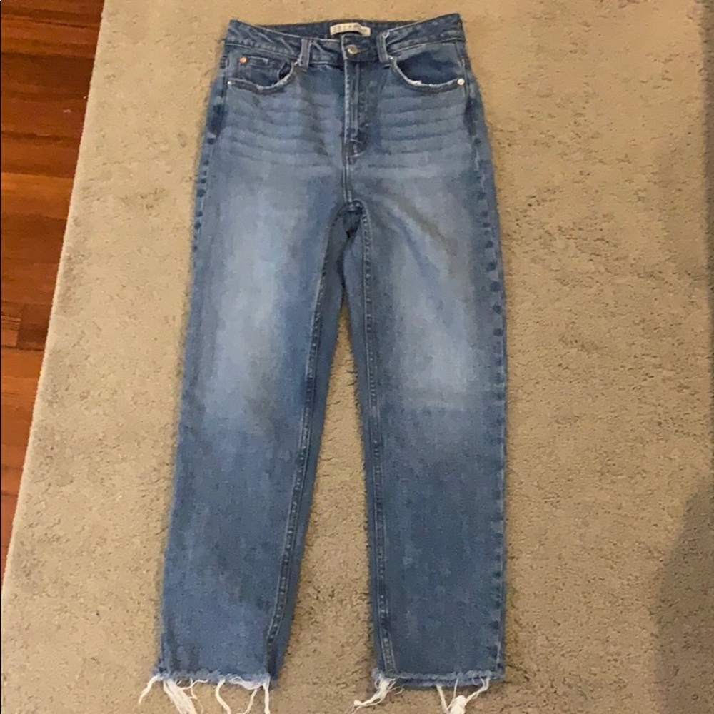 High rise ankle length jeans